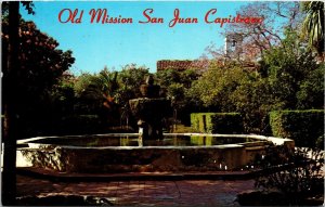 Christian Mission San Juan Capistrano California Fountain Chrome Postcard 