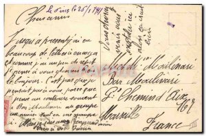 Postcard Fantasy Flowers Old men playing cards