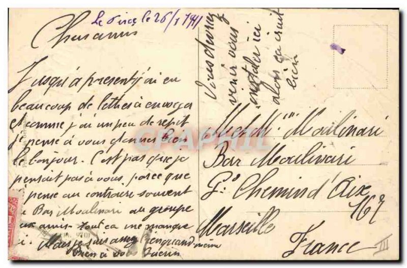 Postcard Fantasy Flowers Old men playing cards