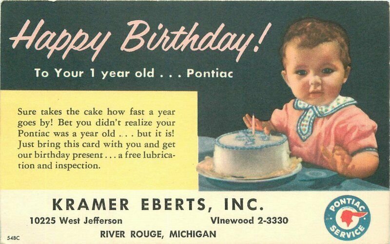 Advertising Kramer Eberts Pontiac Service River Rouge Michigan Postcard 20-4120