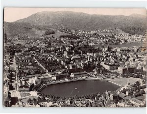 Postcard Aerial View of Bergen Norway