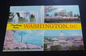 VINTAGE POSTCARD UNUSED GREETINGS FROM WASHINGTON D.C.