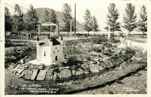 Canada, Penticton, B.C., RPPC, Lakeshore Auto Camp, The Garden