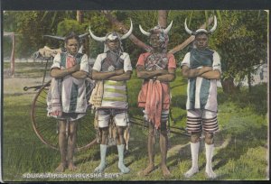 South Africa Postcard - South African Ricksha Boys  RS16238