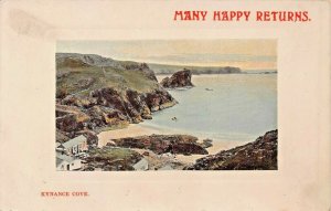 KYNANCE COVE CORNWALL ENGLAND~MANY HAPPY RETURNS~1908 ARGALL OF TRURO POSTCARD