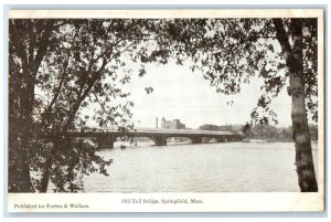 c1905 Old Toll Bridge Lake River Springfield Massachusetts MA Vintage Postcard