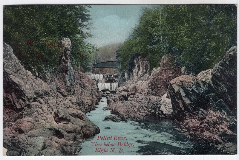 Elgin, N.B., Pollett River, View below Bridge