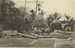 malay malaysia, PENANG, Linseed Oil Mill (1912) Postcard