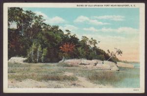 Old Spanish Fort,Beaufort,SC Postcard