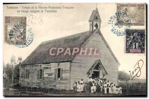 Old Postcard Protestant Church Tamalave Temple of the French mission in the i...
