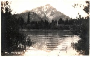 VINTAGE POSTCARD BYRON HARMON REAL PHOTO VIEW MOUNT RUNDLE ALBERTA POSTED 1947