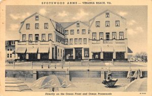 Virginia Beach Virginia Spotswood Arms Resort Home White Border Vintage PC U1583