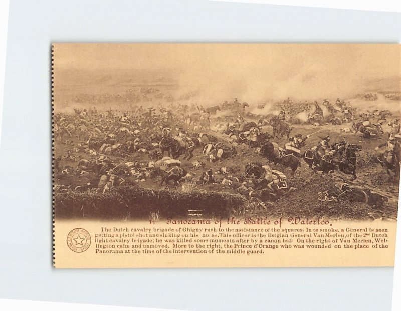 Postcard Panorama of the Battle of Waterloo Belgium