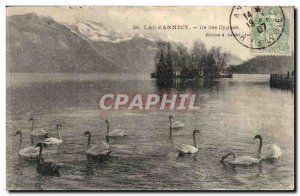 Lac d & # 39Annecy Old Postcard Island of Swans (Swan)