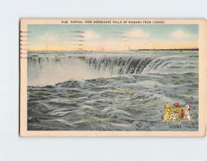 Postcard Partial View Horseshoe Falls Of Niagara From Canada