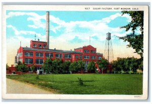 Fort Morgan Colorado CO Postcard Sugar Factory Building Scene c1940's Vintage