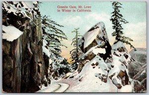 Vtg California CA Granite Gate Mt Lowe in Winter 1910s View Old Postcard