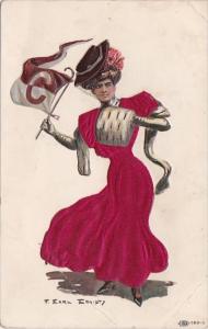 Beautiful Lady With Penant Colgate College Signed Earl Christy