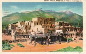 Vintage Postcard-Pueblo Village-Taos-New Mexico