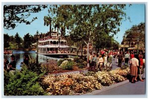 Anaheim California Postcard Mark Twain Frontierland Disneyland Cruise River 1960