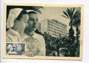 422062 Algeria 1954 year Red Cross First Day maximum card