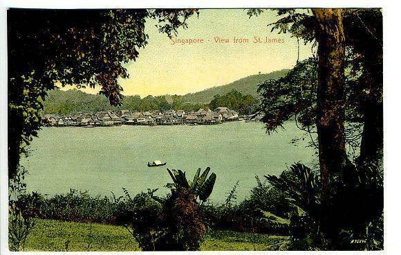 Singapore China View From St James Straits Settlements Postcard