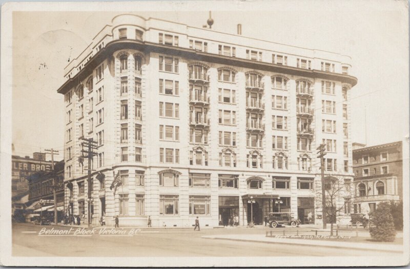 Victoria BC Belmont Block c1923 Gowen RPPC Postcard G95