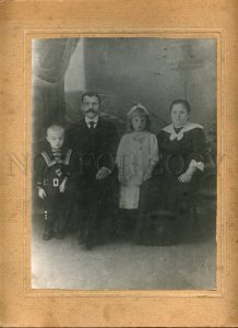 130697 RUSSIA Family Boy as Sailor Vintage CABINET PHOTO