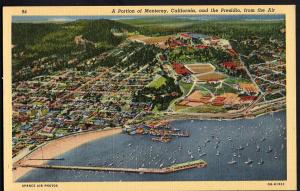 California ~ A  Portion of MONTEREY and the Presidio from the Air - LINEN