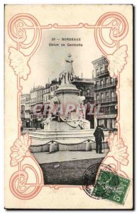 Bordeaux - Statue of Gambetta - Old Postcard