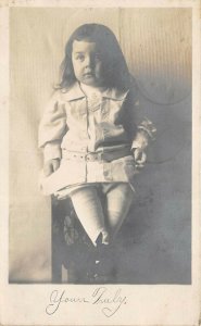 Kinsman Ohio 1907 RPPC Real Photo Postcard Pretty Young Girl Hatton Family