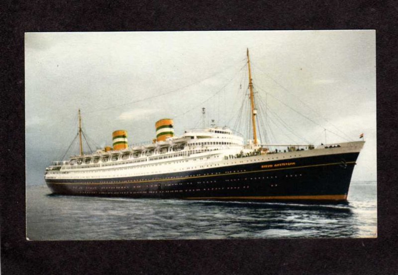 Nieuw Amsterdam Steamer Steamship Steam Ship Holland America Postcard