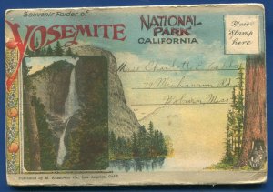 Yosemite National Park California ca Vernal Nevada water falls postcard folder