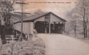 Postcard Two Way Bridge Over Otter Creek Green Mountains Vermont VT