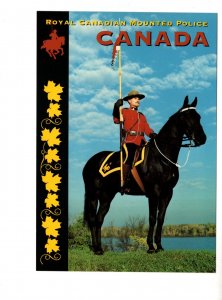 Large 5 X 7 inch RCMP, Royal Canadian Mounted Police on Horseback