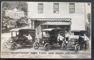 Mint USA Real Picture Postcard Advertising Pure Food Store Quick Delivery Truck