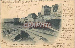 Postcard Old Saint Malo West Coast Remparts (map 1900)
