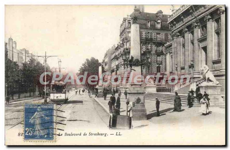 Old Postcard Le Havre Boulevard De Strasbourg