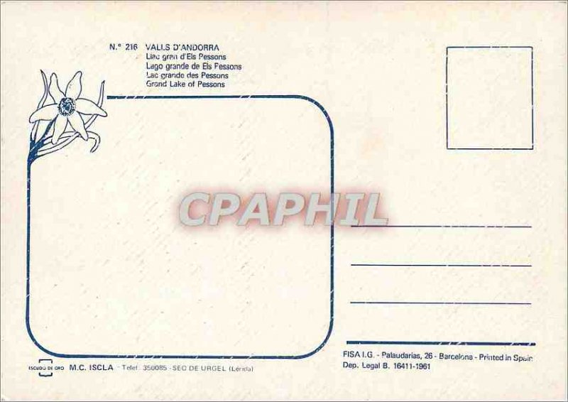 'Postcard Modern Valls d''Andorra Lake high Pessons'