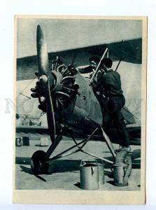 196000 CZECH airplane Replenishment of fuel Vintage postcard