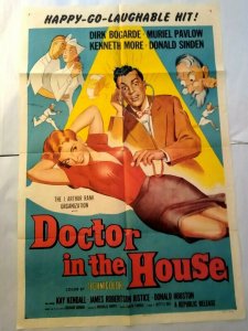 Doctor In the House Movie Poster 1954 Original Vintage 41 x 27 Folded Bogarde