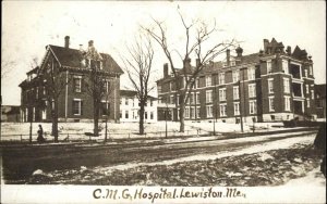 Lewiston Maine ME CMG Hospital Real Photo RPPC Vintage Postcard