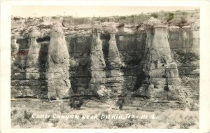 Postcard RPPC Texas Del Rio Castle Canyon 1943 23-4370