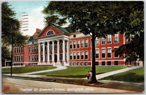 1909 Chestnut Street Grammar School Springfield Massachusetts MA Posted Postcard