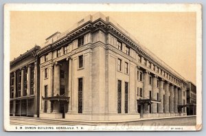 Samuel Mills Damon Building Street Level View Honolulu HI Postcard D22