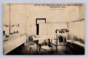 OPERATING ROOM ST. MARY'S HOSPITAL ROCHESTER MINNESOTA MEDICAL POSTCARD c.1910