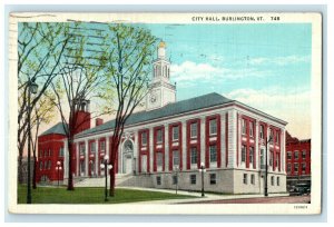 1937 Entrance to City Hall, Burlington Vermont VT Posted Vintage Postcard 