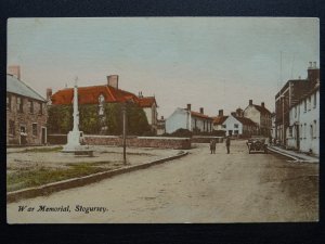 Somerset STORGURSEY War Memorial HIGH STREET - Old Postcard by W.V. Roberts