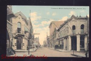 SAN ANTONIO TEXAS DOWNTOWN COMMERCE STREET SCENE ANTIQUE VINTAGE POSTCARD