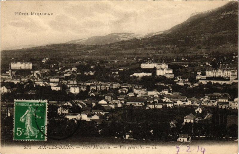 CPA AIX-les-BAINS - Hotel Mirabeau - Vue générale (351992) 